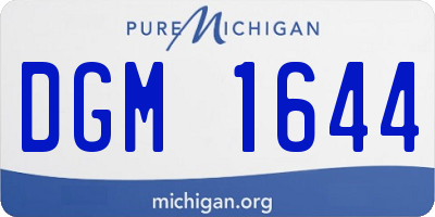 MI license plate DGM1644