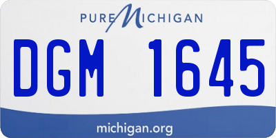 MI license plate DGM1645
