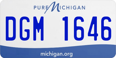 MI license plate DGM1646