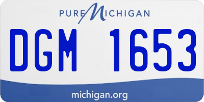 MI license plate DGM1653