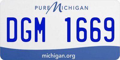 MI license plate DGM1669