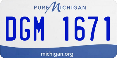 MI license plate DGM1671