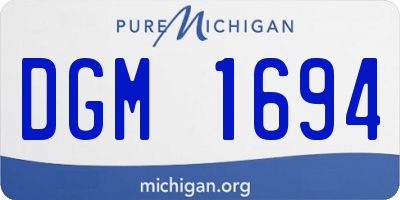 MI license plate DGM1694