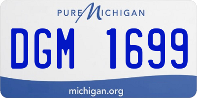 MI license plate DGM1699