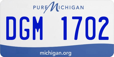 MI license plate DGM1702