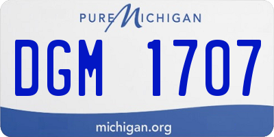 MI license plate DGM1707