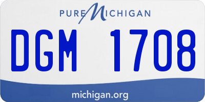 MI license plate DGM1708