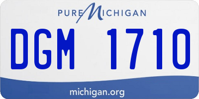 MI license plate DGM1710