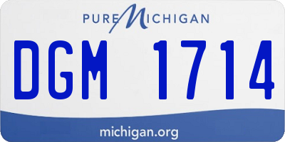 MI license plate DGM1714