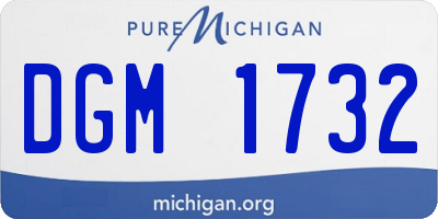 MI license plate DGM1732