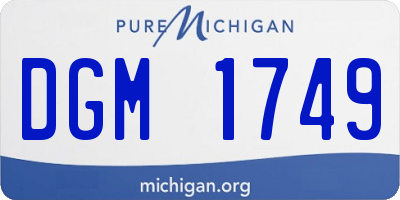MI license plate DGM1749