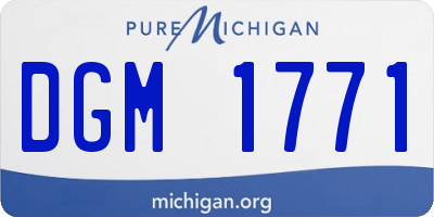 MI license plate DGM1771