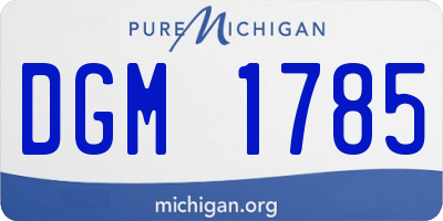 MI license plate DGM1785
