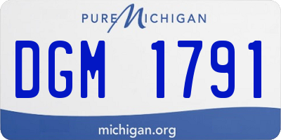 MI license plate DGM1791