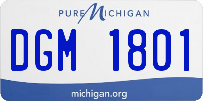 MI license plate DGM1801