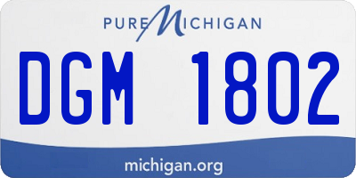 MI license plate DGM1802