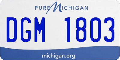 MI license plate DGM1803