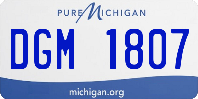 MI license plate DGM1807