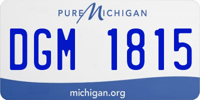 MI license plate DGM1815