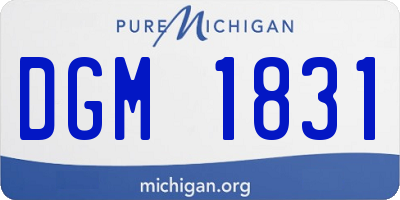 MI license plate DGM1831