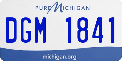 MI license plate DGM1841