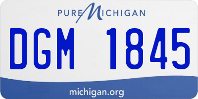 MI license plate DGM1845