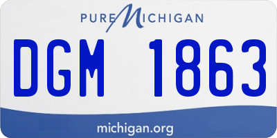 MI license plate DGM1863