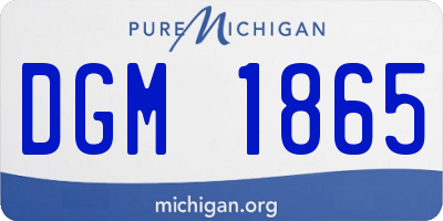 MI license plate DGM1865