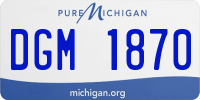 MI license plate DGM1870