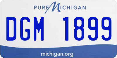MI license plate DGM1899