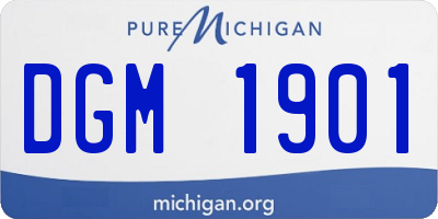 MI license plate DGM1901
