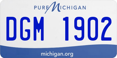 MI license plate DGM1902
