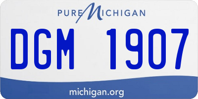 MI license plate DGM1907