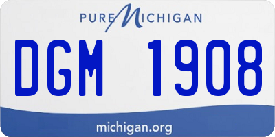 MI license plate DGM1908