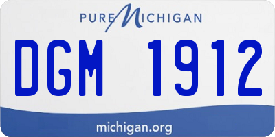 MI license plate DGM1912