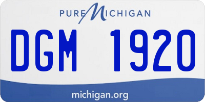 MI license plate DGM1920