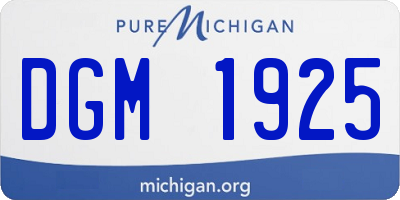 MI license plate DGM1925