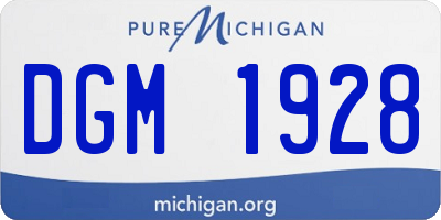 MI license plate DGM1928