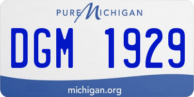 MI license plate DGM1929
