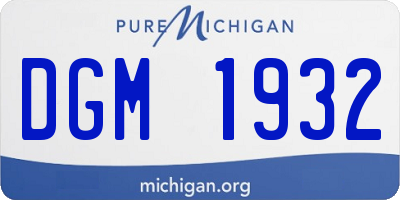MI license plate DGM1932