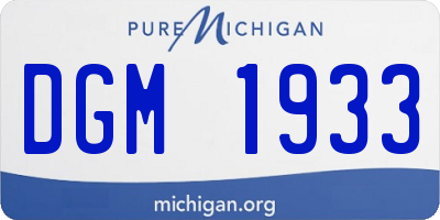 MI license plate DGM1933