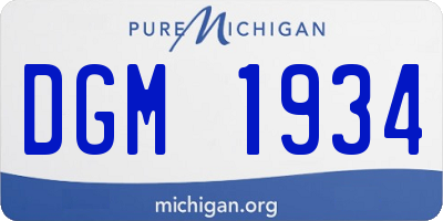 MI license plate DGM1934