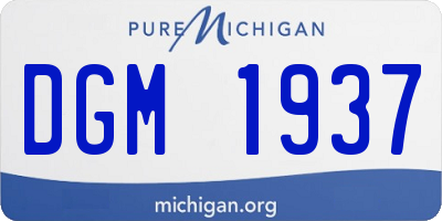 MI license plate DGM1937