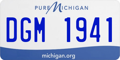 MI license plate DGM1941