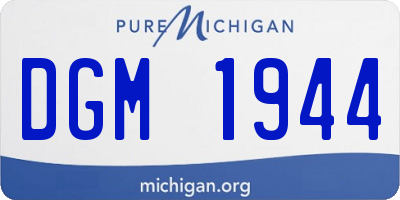 MI license plate DGM1944