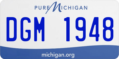 MI license plate DGM1948