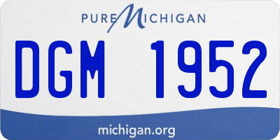 MI license plate DGM1952