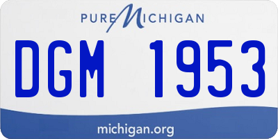 MI license plate DGM1953
