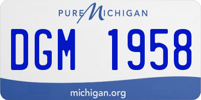 MI license plate DGM1958