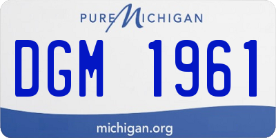 MI license plate DGM1961